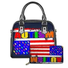 KUILIU женские сумки и кошелек, роскошные сумки-мессенджеры, дизайнерские сумки-тоуты с рисунком национального флага аутизма, женские сумки на плечо