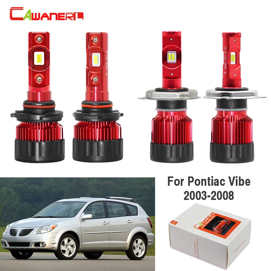 Cawanerl 4 шт. автомобильная светодиодная лампа для фары Hi/короче спереди и длиннее