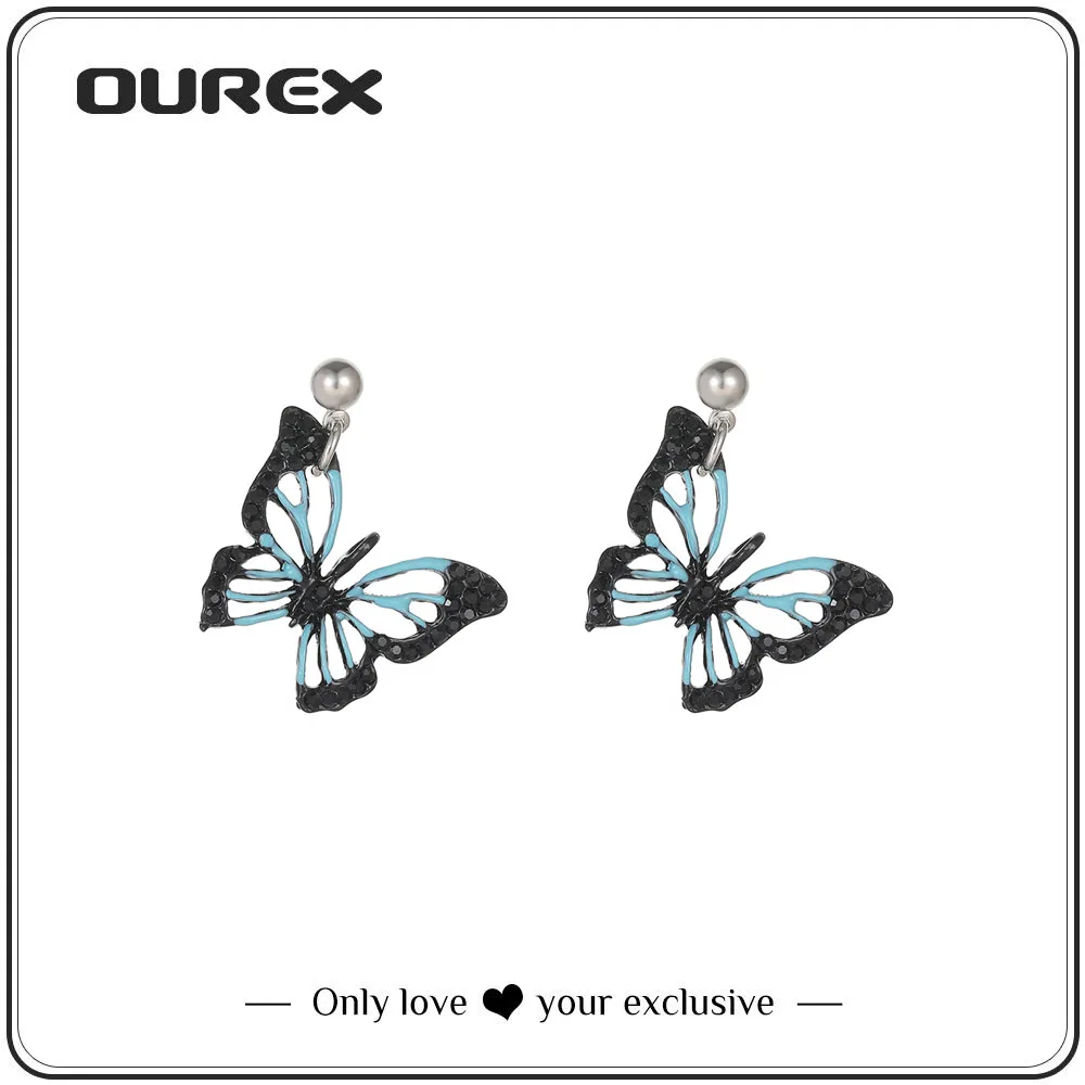 

Новые модные серьги OUREX в виде бабочки, любовные разнообразные женские милые серьги из сплава, оптовая продажа, прямая продажа