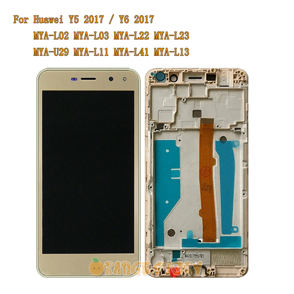 ЖК-дисплей Сенсорный экран для huawei Nova молодых 4 аппарат не привязан к оператору сотовой связи/Y6 /Y5 MYA-L11 MYA-L41 MYA-L22 MYA-U29 ЖК-дисплей Дисплей Сенсорный экран Рамка - Цвет: Gold with Frame