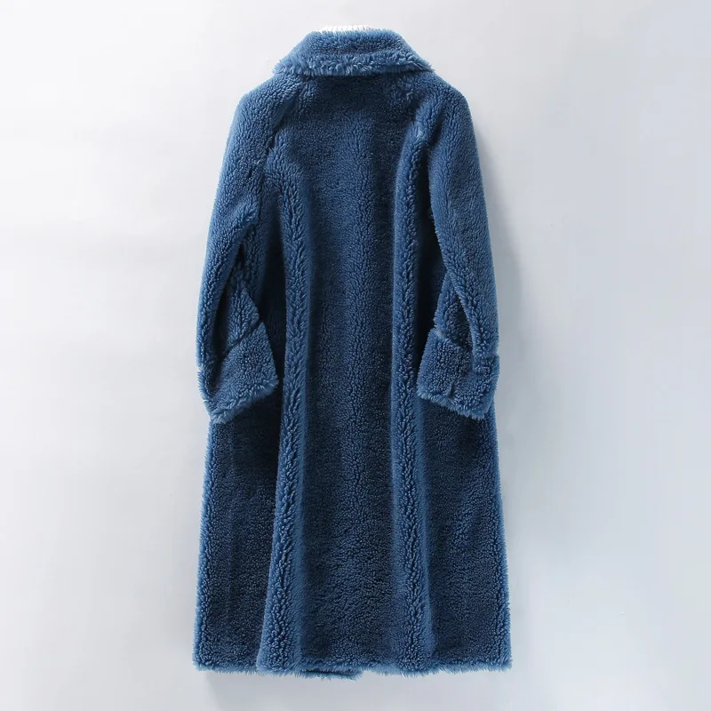 Женское пальто из искусственного меха длинное с плюшевым мишкой женская одежда