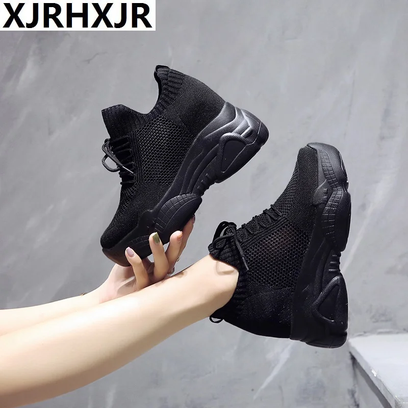 Кроссовки женские осенние на платформе повседневная обувь толстой подошве со