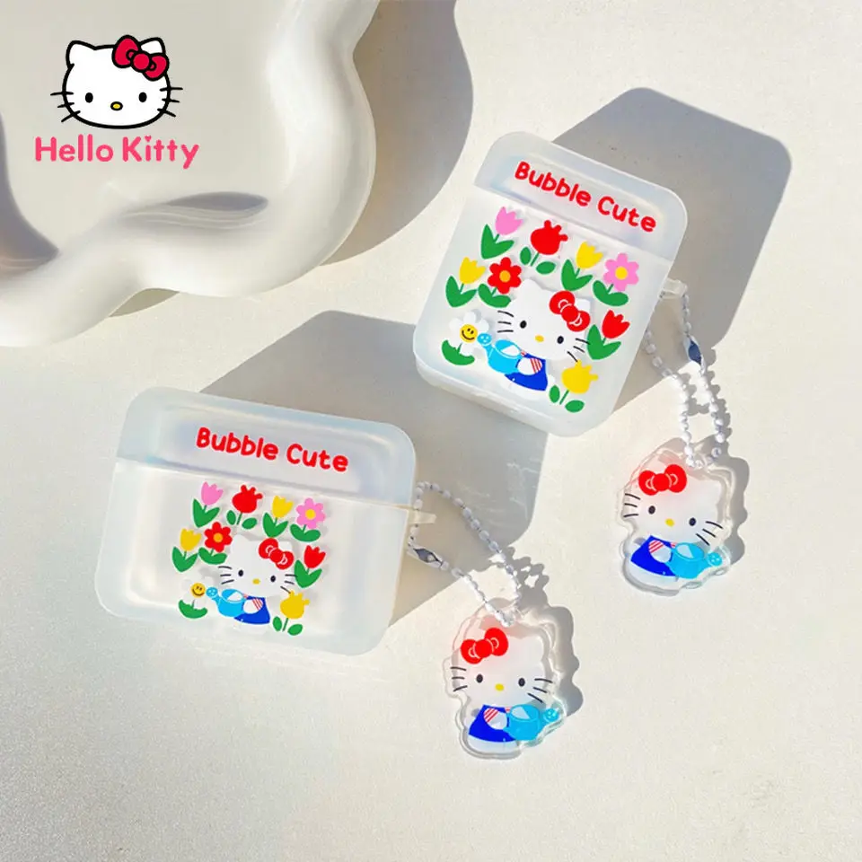 

Чехол Hello Kitty Airpods, прозрачный чехол для наушников Airpods 1 2, мягкий чехол для Airpods Pro Airpods 3, подарки для девочек с подвесками
