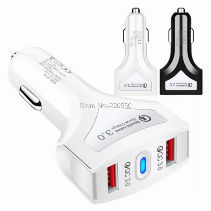 

Fast Quick Charging Dual Usb ports 5V 3.4A QC3.0 Car Charger Auto Power Adapter For Samsung Htc lg android phone With Box