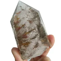 Натуральный рутилированный Кристал острый кварцевый Камни Кристаллы Wicca Cristal Islande Пьер Naturelle Cristaux целебный домашний декор. Подарок