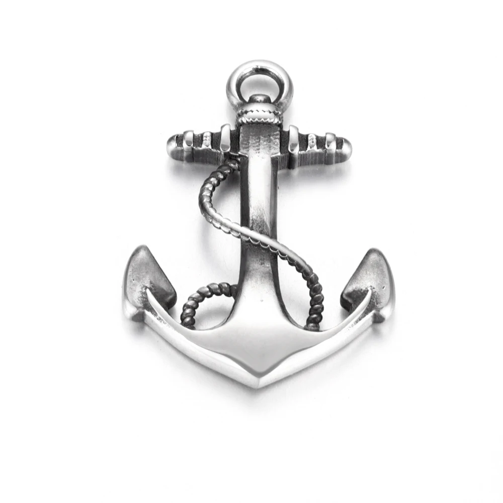 

Stainless Steel Anchor Pendant Polished Charms 2.8mm Hole DIY Neckalce Pendants Hook Accessories Jewelry Making Supplies