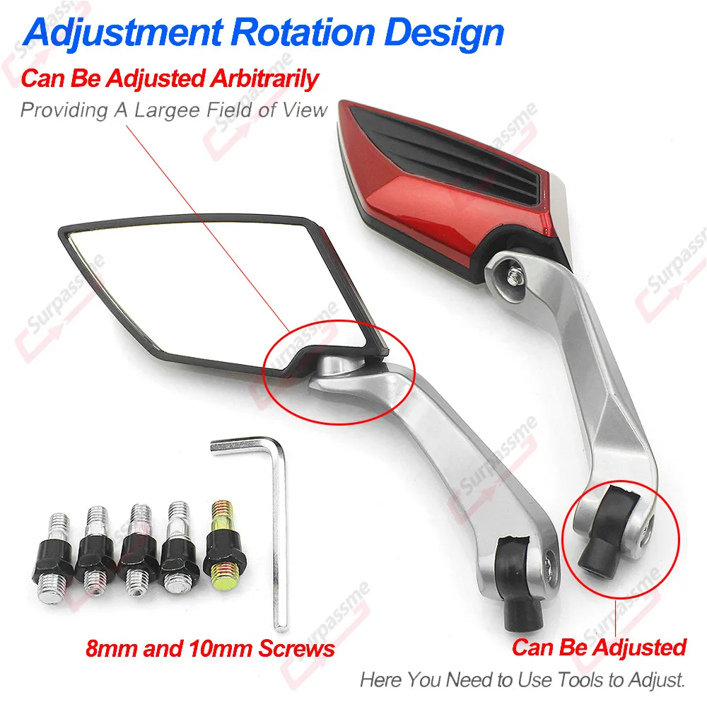 Универсальное мотоциклетное зеркало алюминиевое боковое для электрического