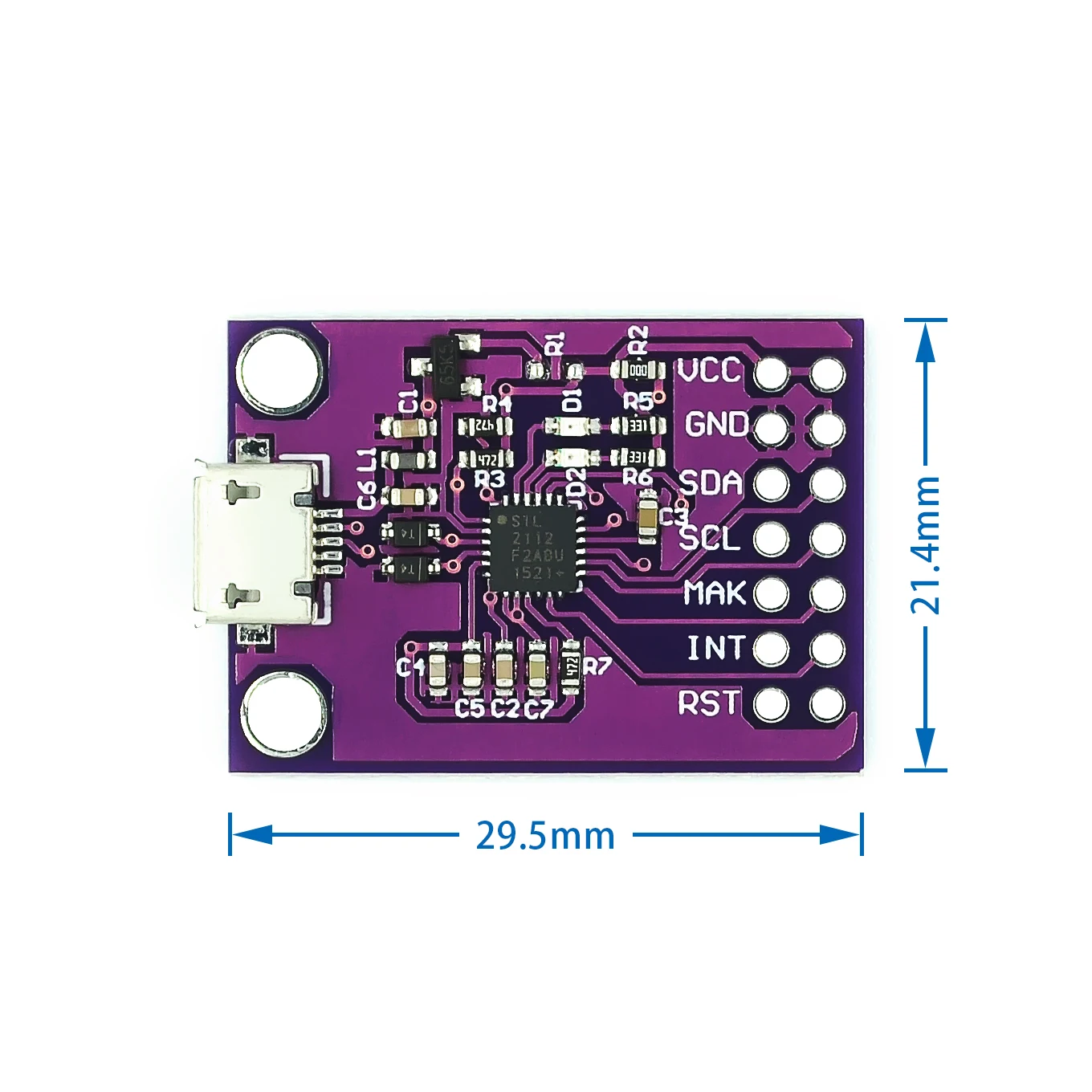CP2112 плата отладки USB к SMBus I2C коммуникационный модуль 2 0 MicroUSB 2112 оценочный комплект
