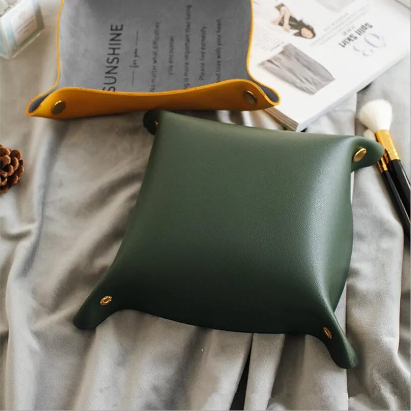 Кожаный ящик для хранения настольная корзина поднос гостиной спальни | Дом и сад