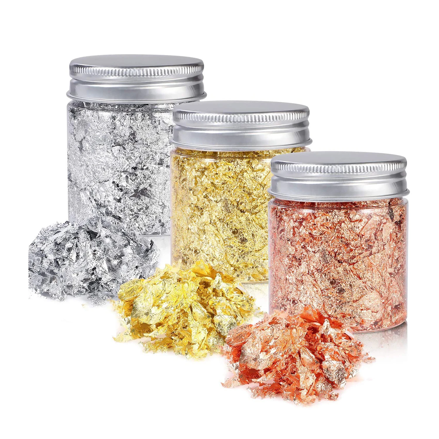 

Gold Foil Flakes Gold Silver Conf for Resin, Metallic Leaf for Nails, Painting,Crafts,Slime and Resin Jewelry Making,1g,2g,5g