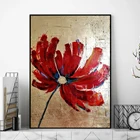 Картины с изображением цветов мака, масло, фотографий, красных цветов, настенные картины для дома, гостиной, Декор без рамки