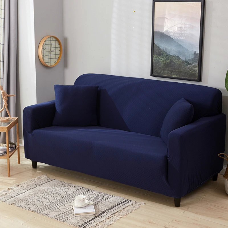 Dark Blue Чехлов водоотталкивающий чехол для дивана утепленные эластичные чехол для дивана жаккардовый клетчатый Pet диванную подушку для Гостиная 1/2/3/4 местный - Цвет: Dark Blue