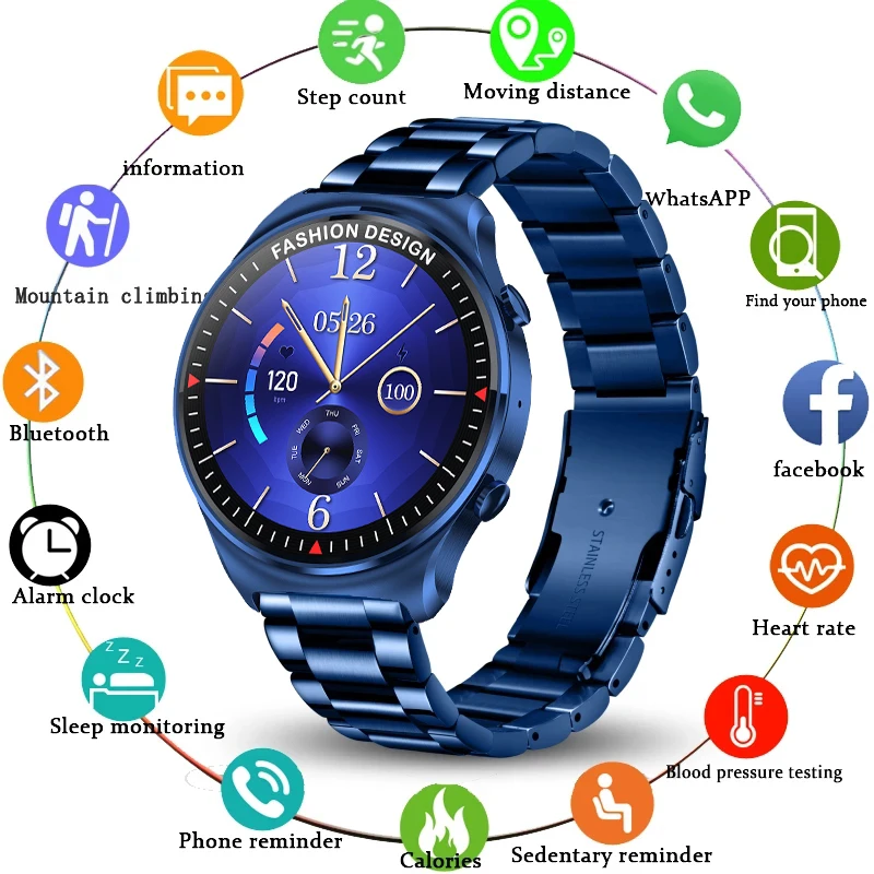 Умные часы для мужчин 360*360 HD 1.32 экран Bluetooth звонки музыкальный плеер Link TWS