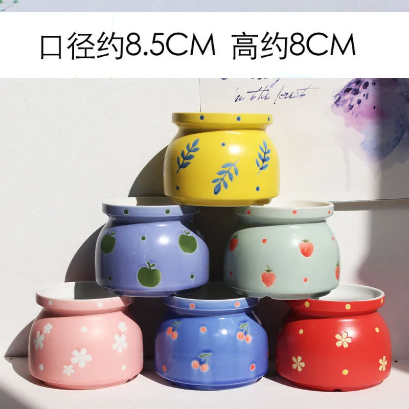 Creative Ceramic Succulent Plant Flower Pot Suit Variable Flow Glaze Mini Vase For Home Room Office Bonsai Decoration | Дом и сад