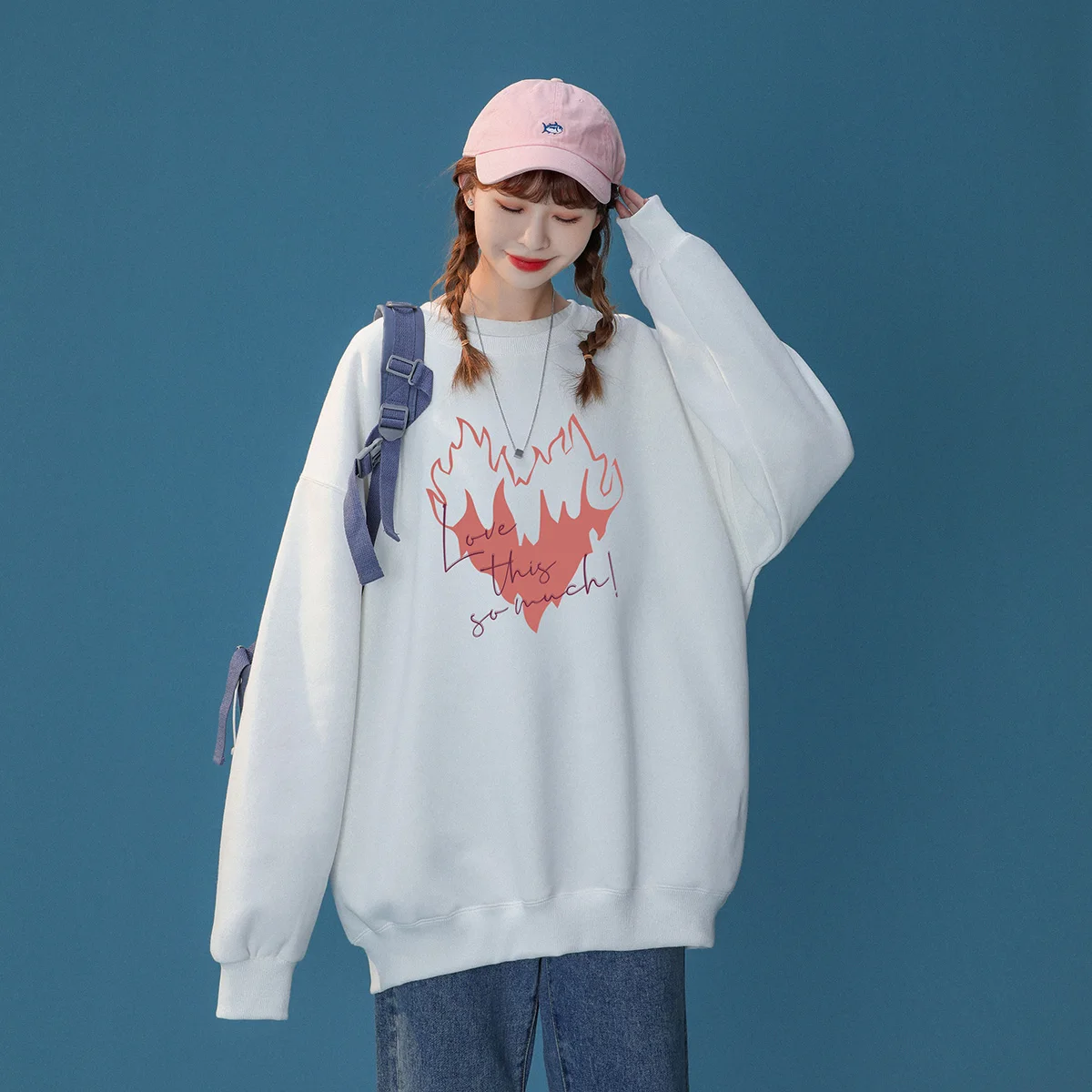 Весенняя женская толстовка с принтом в стиле преппи топы большого размера