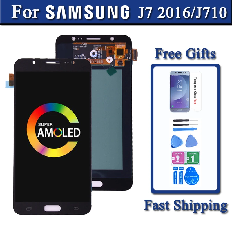 Enlarge Original Amoled lcd For Samsung Galaxy J7 2016 J710 LCD Display and Touch Screen Digitizer Assembly SM-J710F J710M J710H J710FN