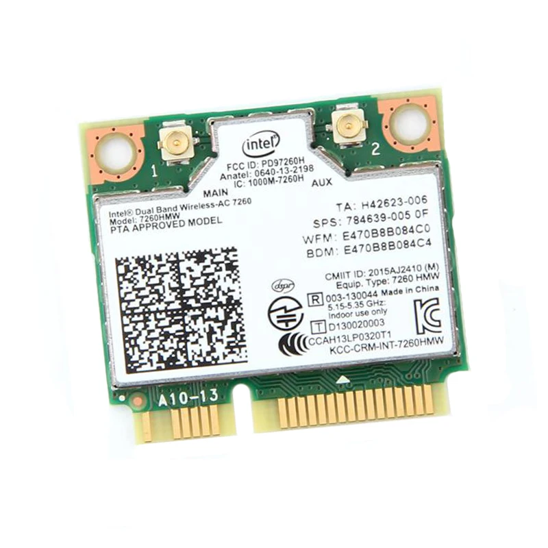 Двухдиапазонный беспроводной адаптер AC1200 для Intel 7260 7260HMW AC MINI PCI-E Card 2 4G/5G Wifi + bluetooth 4