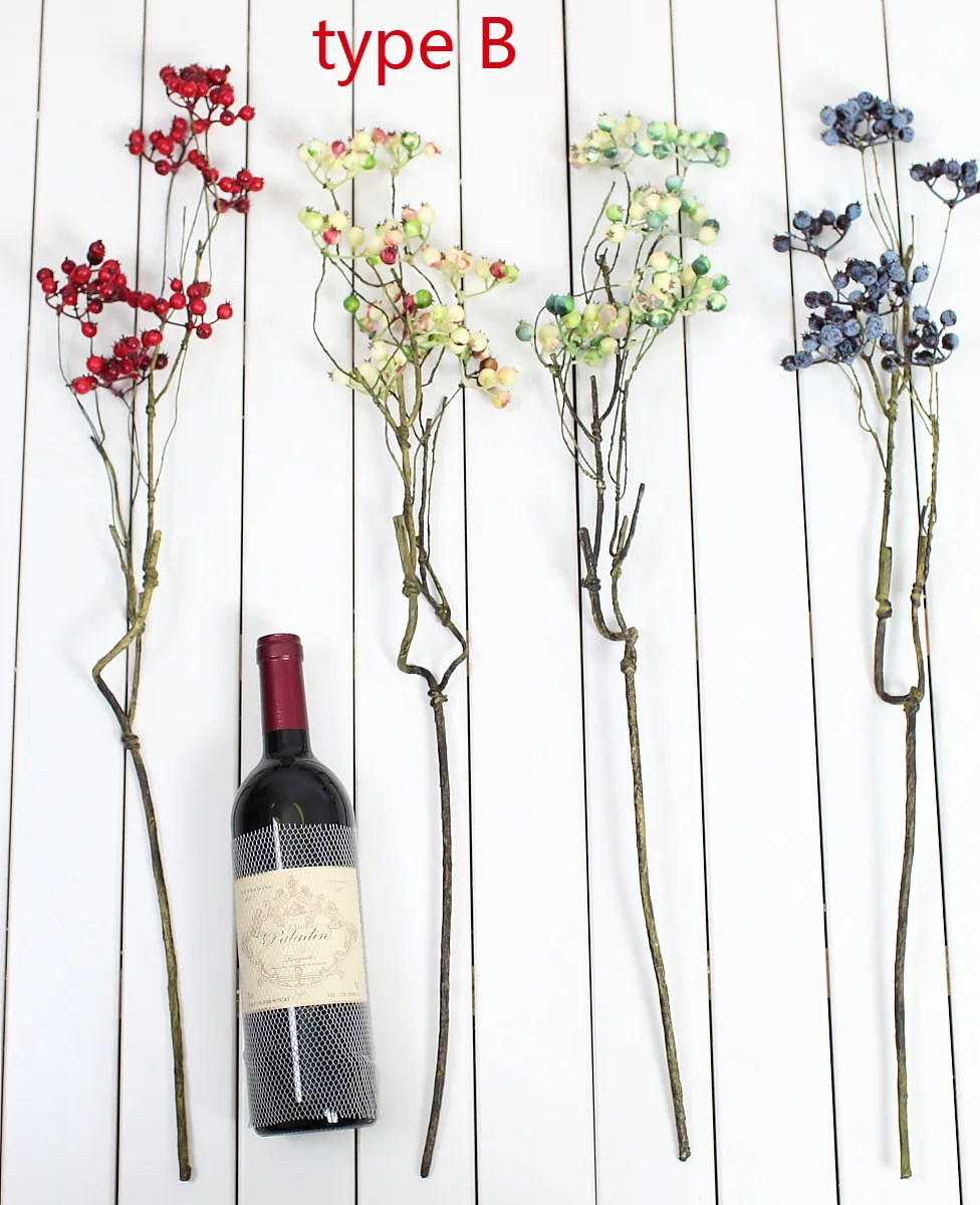 1 шт. Гибкий Длинный мягкий стебель красивый Искусственный Буш ветка ягод