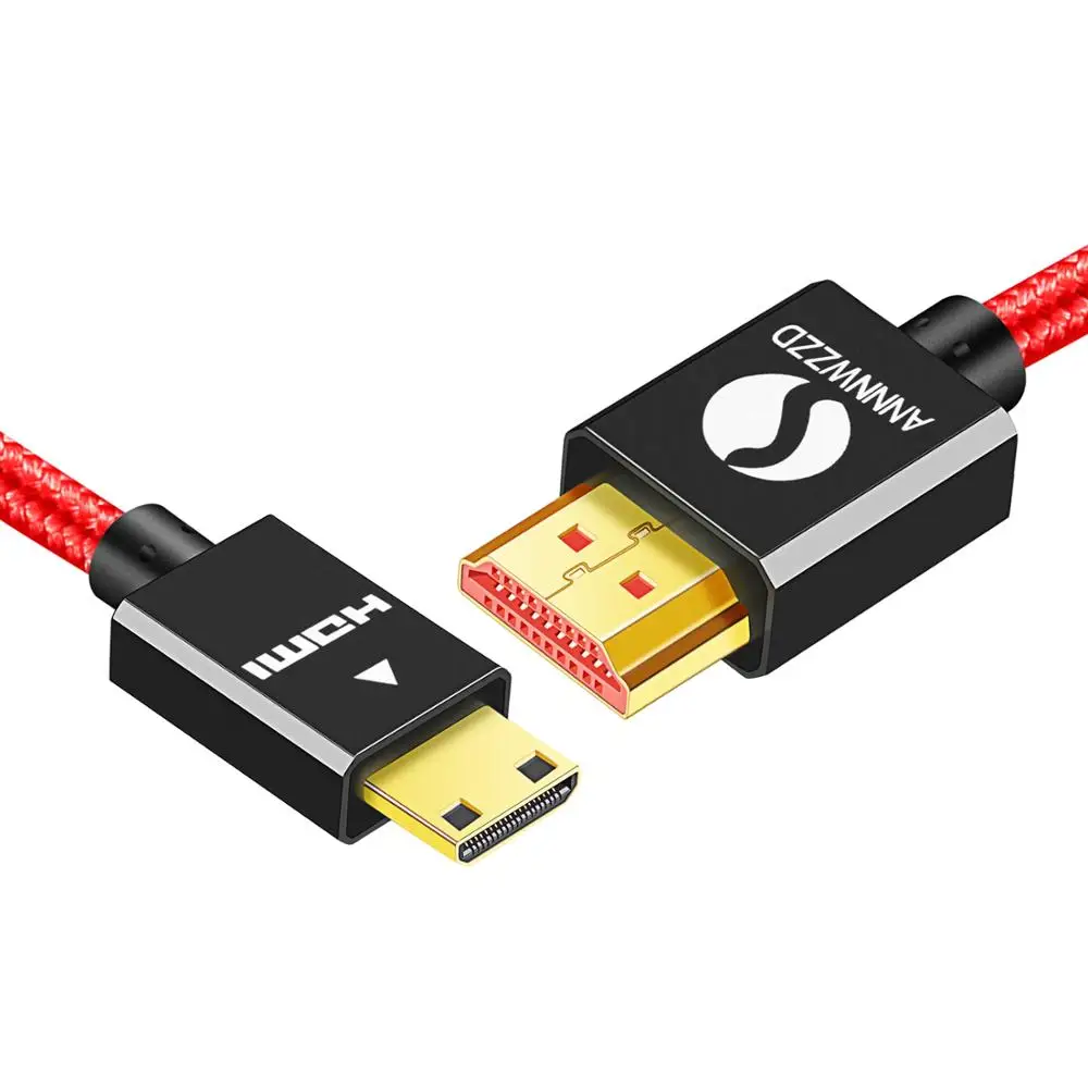 

Mini HDMI to HDMI Cable-Compatible 4K 3D High Speed Mini HDMI Cable Gold-Plated for Digital Cameras Camcorders Tablet and Laptop