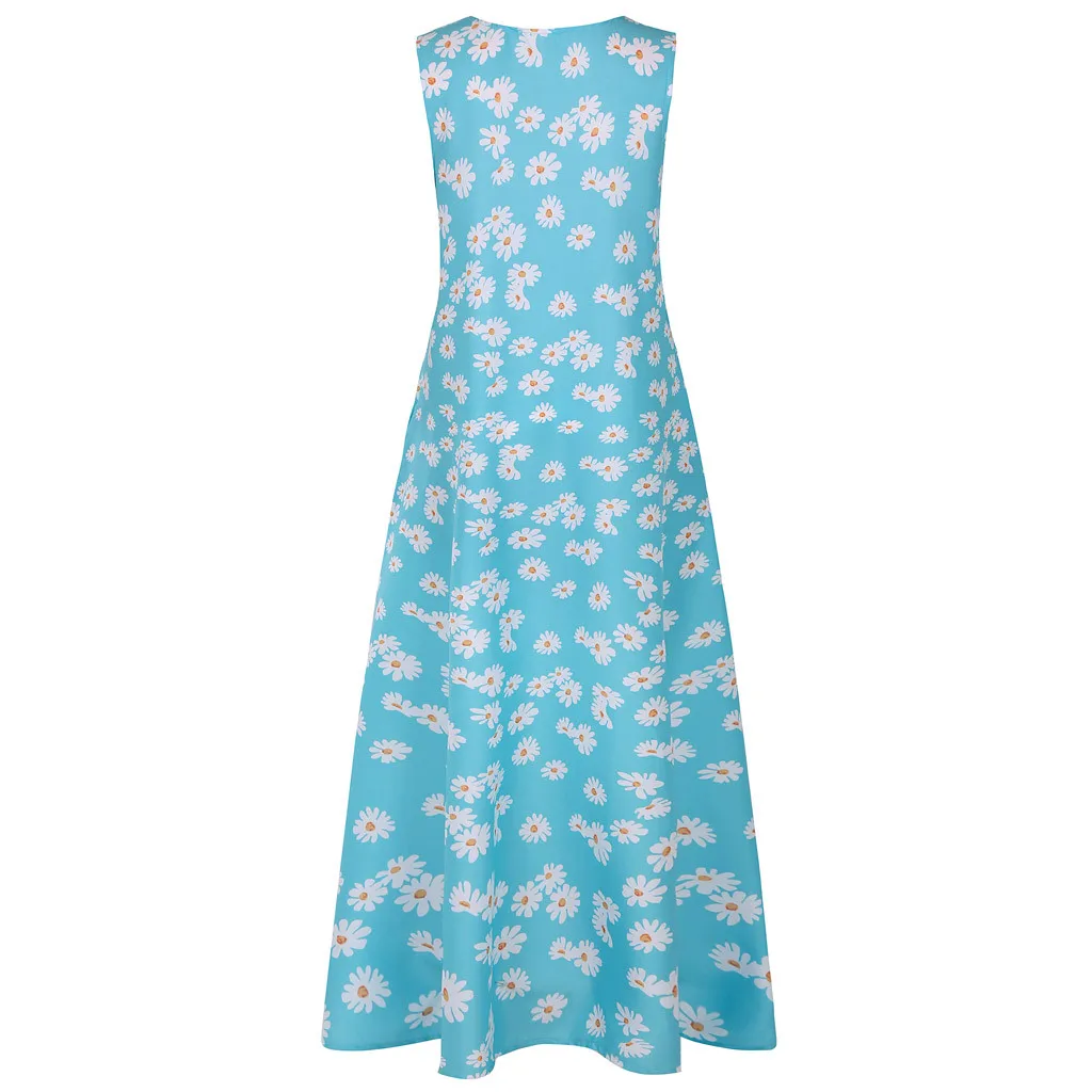 

Luxurious Dresses Women Plus Size Print Daily Casual Sleeveless Vintage Bohemian V Neck Maxi Dress vestidos mujer femme robe