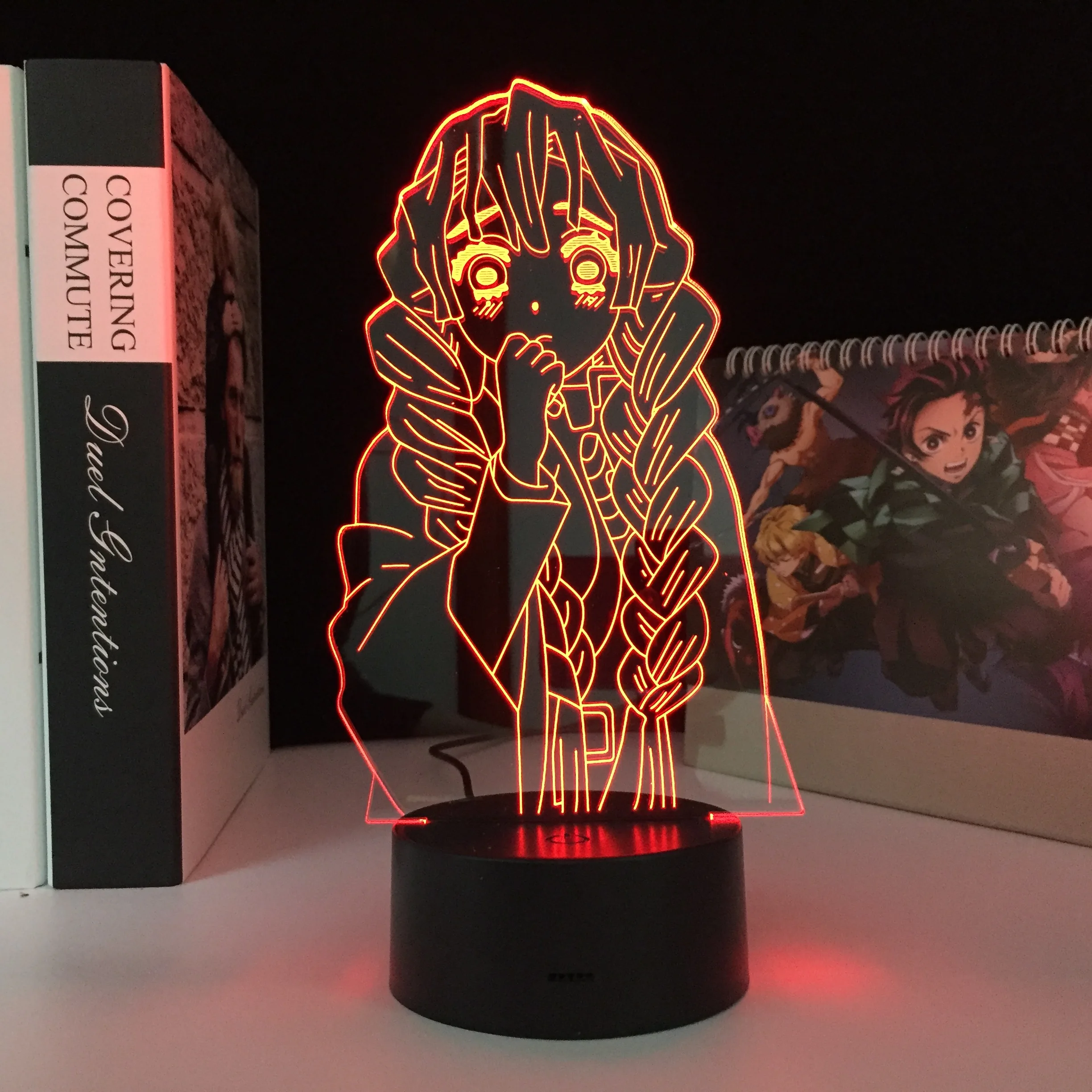 

Anime Kimetsu No Yaiba Sabito Kanroji Mitsuri LED Light for Bedroom Decoration Night Light Manga Gift Demon Slayer 3D Lamp