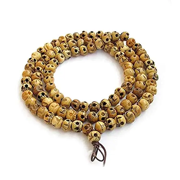 Тибетский буддийский череп EASTCODE диаметром 10 мм бусины 108 четки искусственное