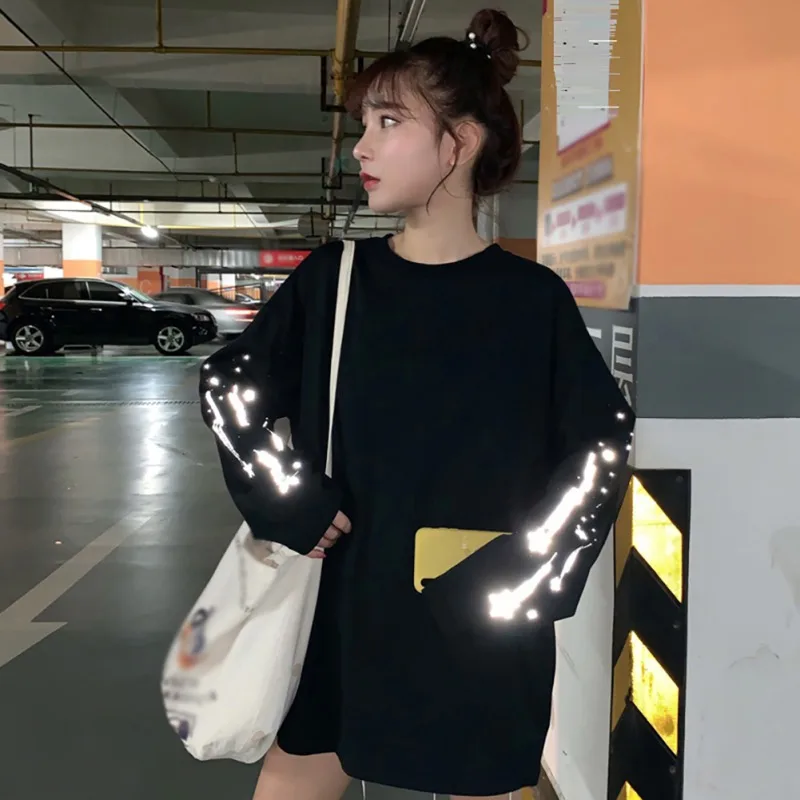 Женская футболка с круглым вырезом осенняя Повседневная оверсайз принтом и