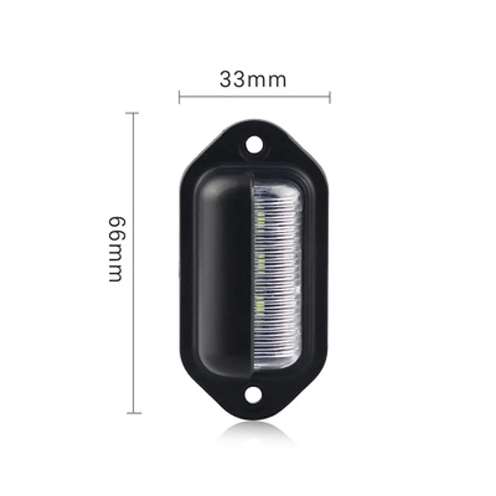 

03333333333333333333333333333333333333333 2pcs License Plate Lamps Waterproof 6-LED 12V IP65 License Plate Light Car Boat