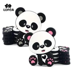 Силиконовый Прорезыватель для зубов LOFCA в форме панды, зажимы для соски, симпатичные игрушки сделай сам для прорезывания зубов, силиконовые бусины, детский Прорезыватель для зубов