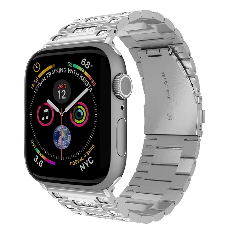 Watch band 38mm 40mm 42mm 44mm Diamond bracelet Suitable for Apple Watch series 5 4 3 2 iWatch Wristband Stainless Steel Strap