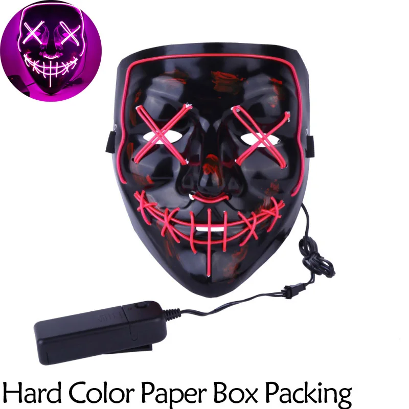 MR-COLOR BOX Маска на Хеллоуин, светодиодный светильник, Вечерние Маски, маска для продувки, веселые маски, карнавальный костюм, светящиеся в темноте - Цвет: MR-COLOR BOX