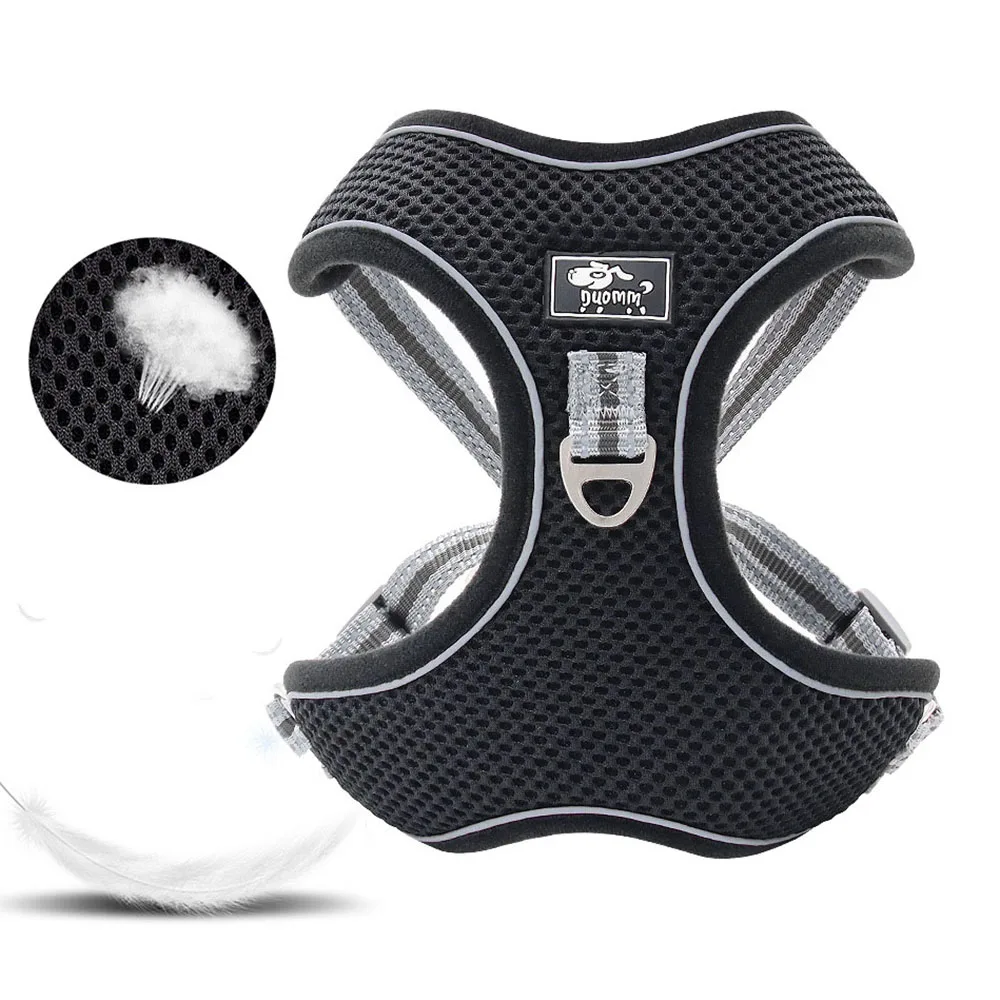 

Шлейка для собак среднего и крупного размера, регулируемая, не тянущаяся, из дышащей сотовой ткани, мягкая, с подкладкой из ткани, жилет для б...