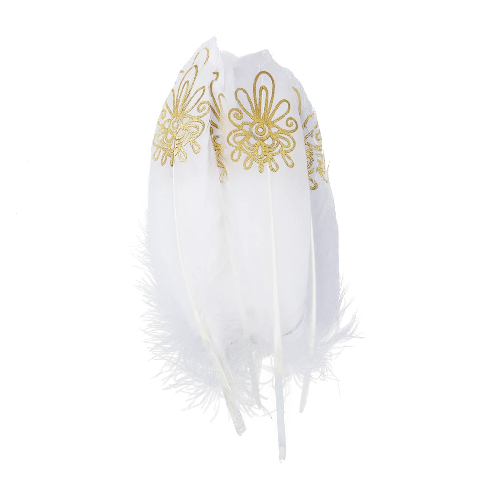 Белые гусиные перья Золотые декоративные с распылителем длинные 15 20 см/6 8 дюймов