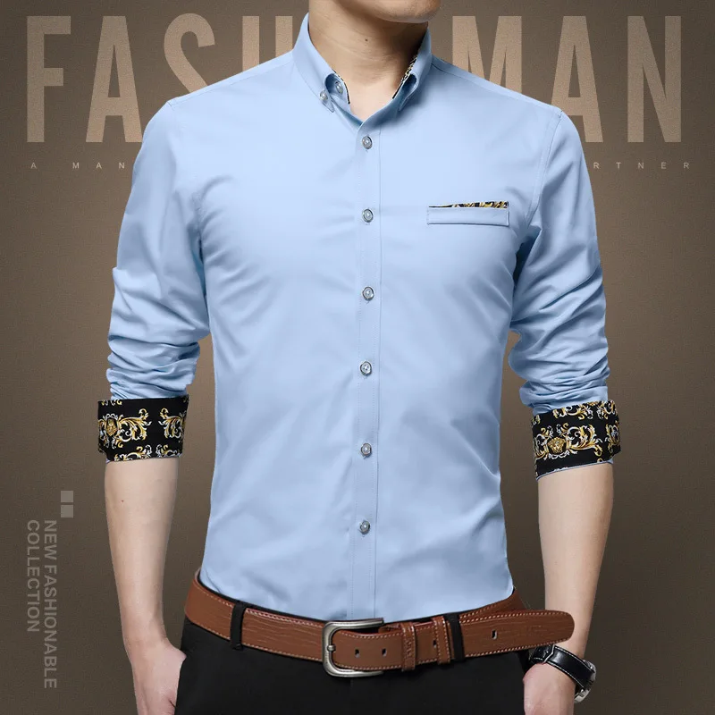 

Men's shirt long sleeve autumn winter new 2020 slim Casual Shirt Youth menswear warm Plush shirt men's shirt