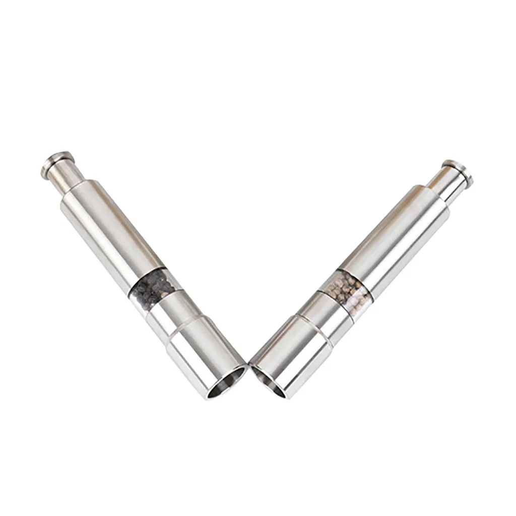 

1pc Manual Thumb Push Pepper Stainless Steel Salt Grinder Spice Sauce Grinders Mill Muller Stick Kitchen Tool Accessories
