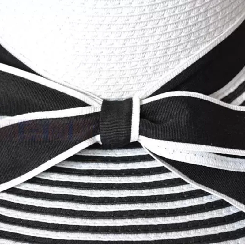 Кепка Женская Солнцезащитная с бантом Пляжная пляжная шапка широкими полями