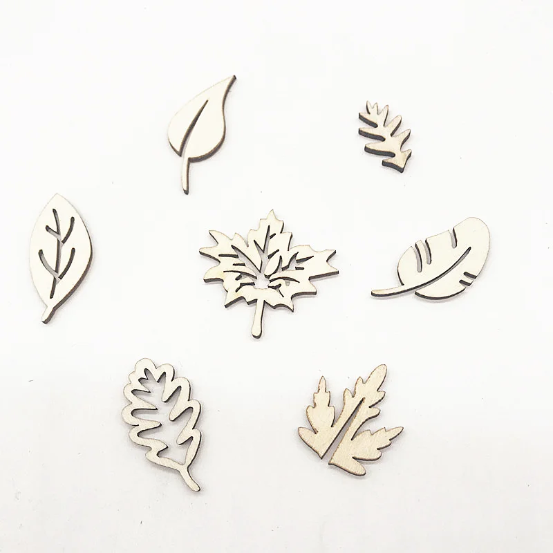 50 шт смешанные цвета в форме листьев лазерная резка и под любую индивидуальную