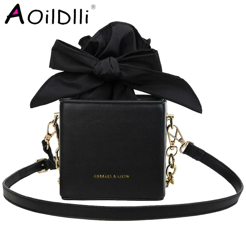 

Women's Designer Handbag 2020 Fashion New High Quality PU Leather Women Tote Bag Bow Chain Shoulder Messenger Bag Mini Box Bags