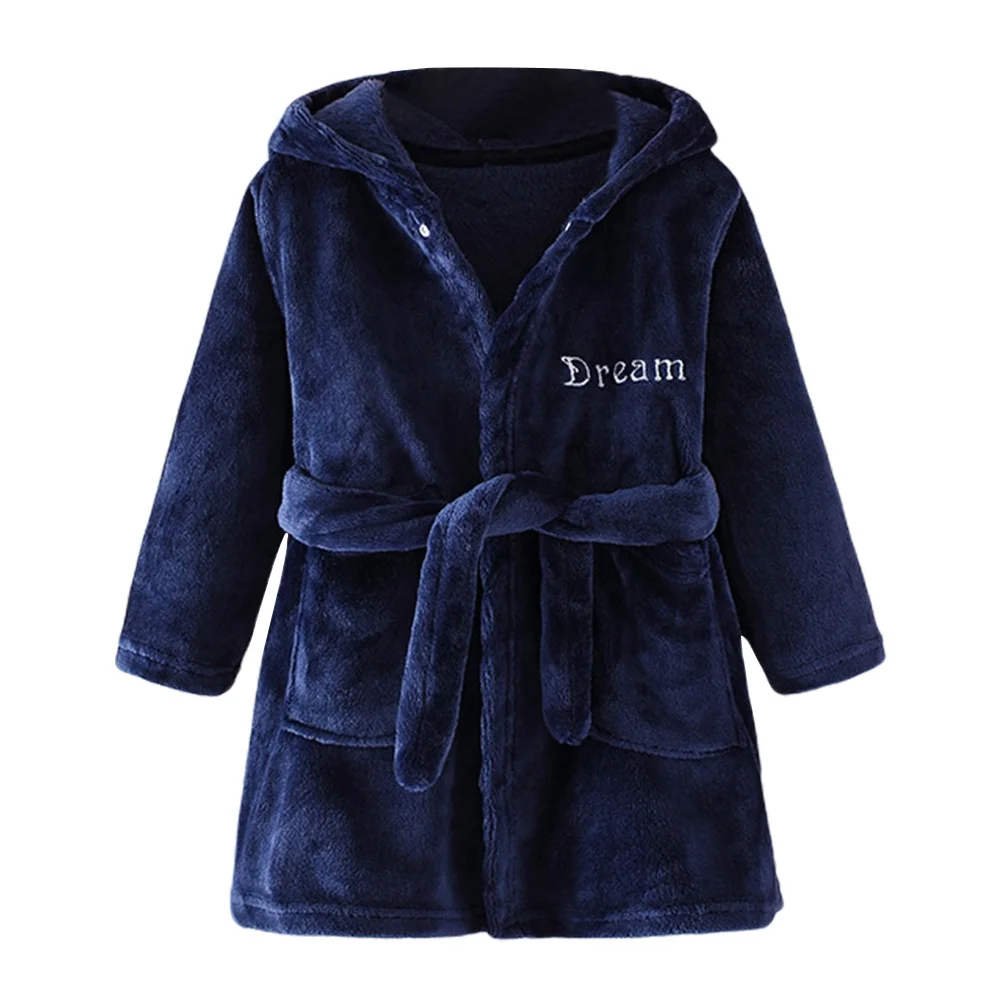 Children Bath Robes Flannel Winter Kids Sleepwear Hooded Robe Infant Nightgown for Boys Girls 3-10 Years Baby Clothes For Kids images - 6