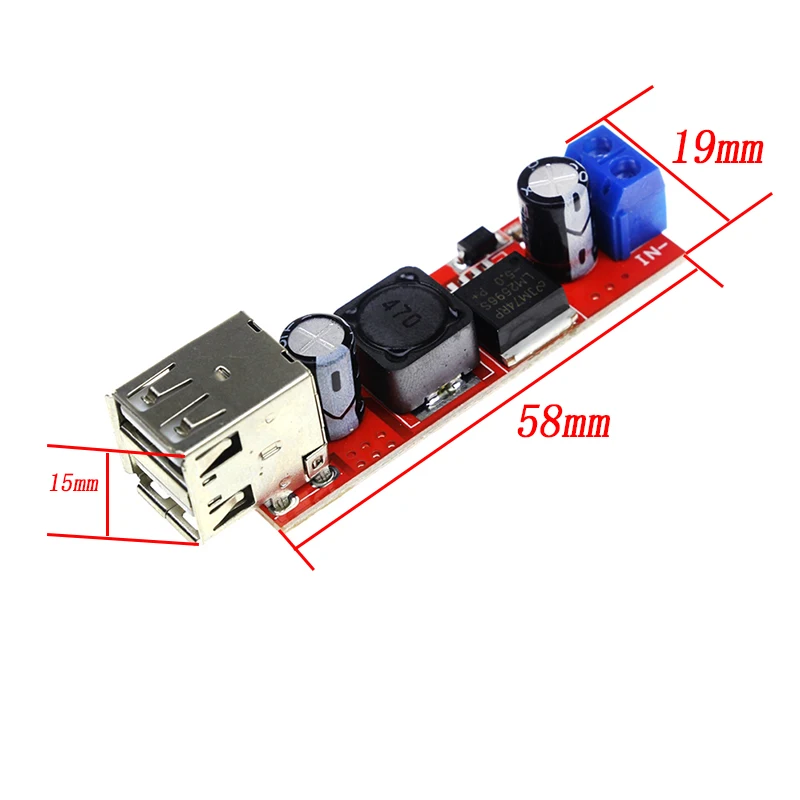 С источником питания от постоянного тока 6V 40V до 5V 3A двойной USB зарядка DC