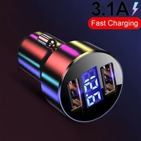 car charger 3 1a led display usb phone charger for xiaomi samsung iphone 12 11 pro 7 8 plus mobile phone adapter car charger