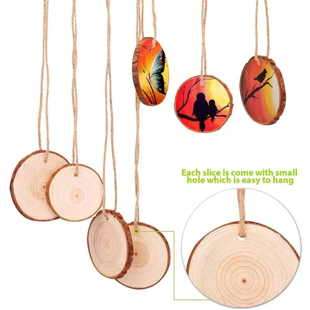 

1Piece 2-25cm Unfinished Natural Pine Round Slices Unfinished Wood Slices DIY Crafts Wedding Party Christmas Painting Decoration
