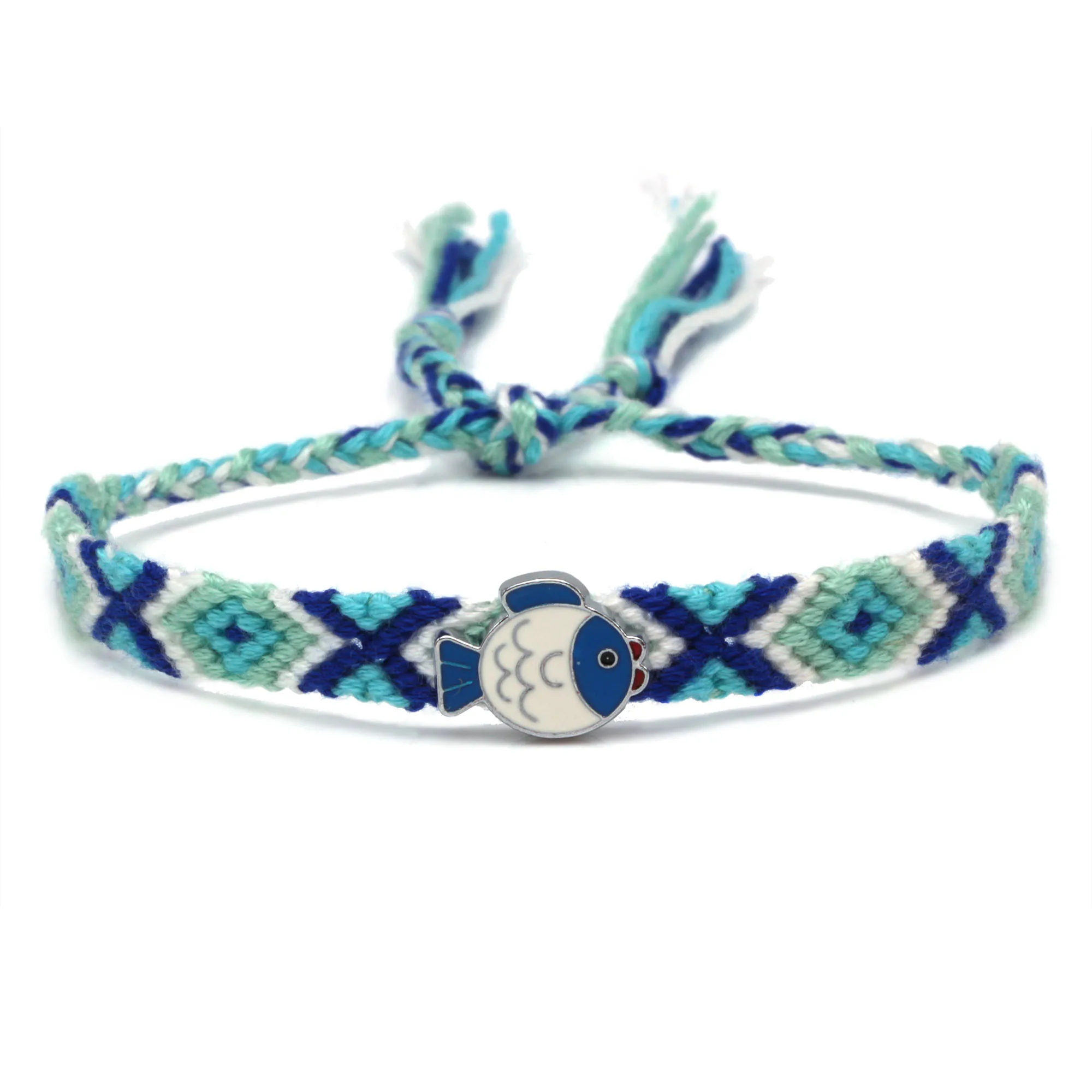 Boho цинковый сплав золотая рыбка Luckt очаровательный тканый браслет дружбы для