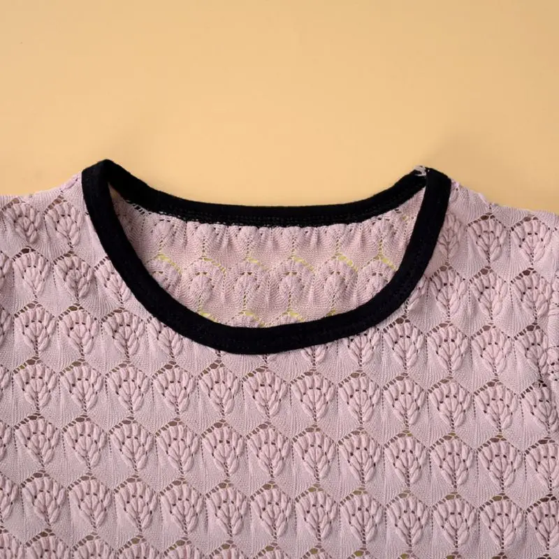 Новый модный кружевной топ с длинным рукавом для маленьких девочек + брюки