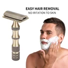 YINTAL новый Double Edge Бритвы Для мужчин бритва ручной классический лезвия для бритвы Бритвы Толстая ручка металла Материал Безопасность электрическая бритва