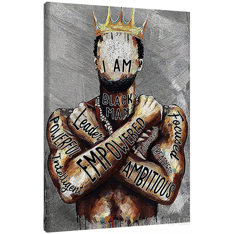 Постер афроамериканского мужчины с изображением черного короля мотивирующие