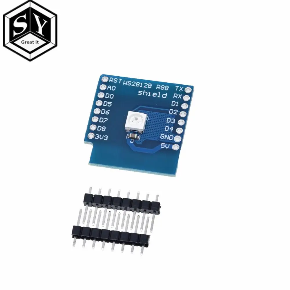 1 шт. Esp8266 для WeMos D1 модуль WS2812B щит RGB Mini ESP8266 Плата Wiht контакты Esp8266|micro usb 18650|usb