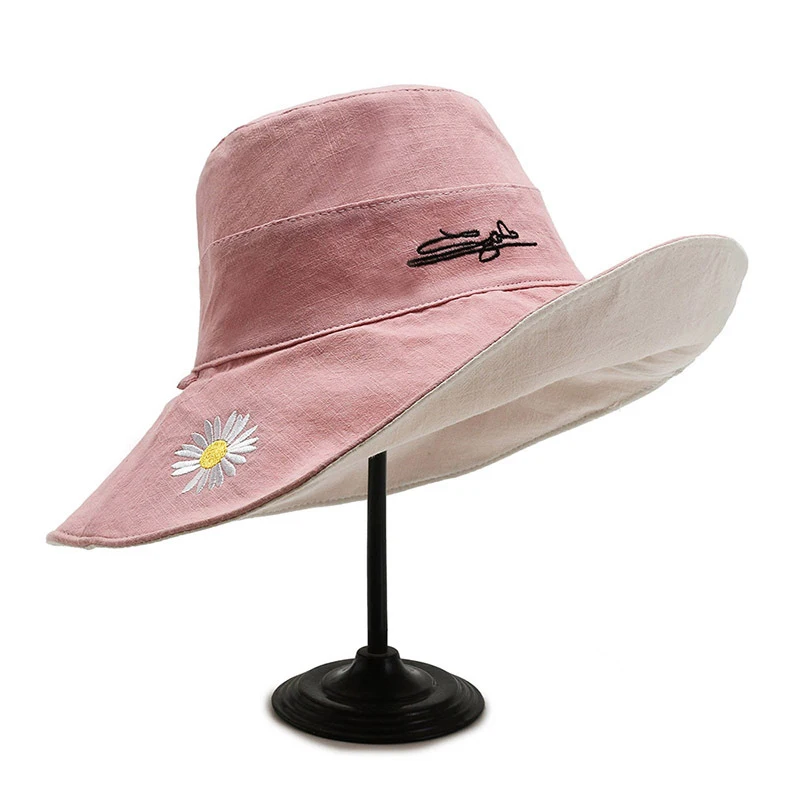 Панама женская рыболовная двусторонняя с широкими полями и вышивкой | Аксессуары