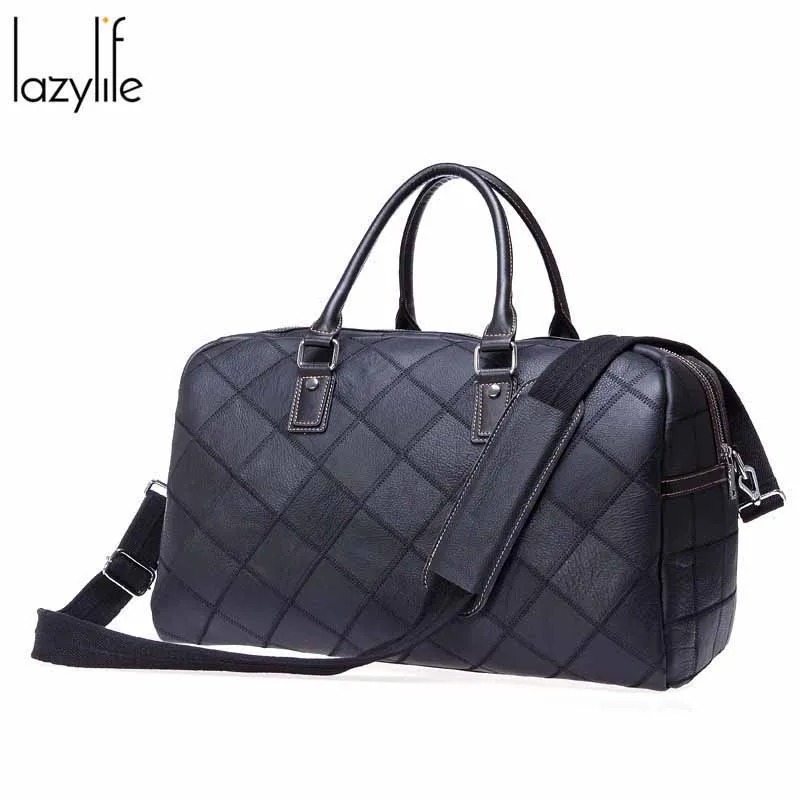 Дорожная сумка LAZYLIFE из натуральной кожи для пар модный спортивный чемодан