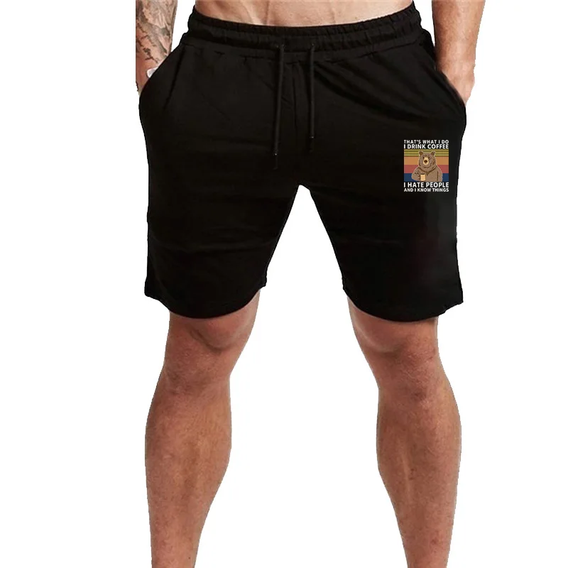

Summer Men's Shorts Fashion Solid Oversized Jogging Swim Male Basic Beachshorts Loose Breathable BearPrint Men Casual Shortpants
